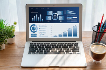 Business data dashboard provide business intelligence analytic for marketing strategy planning...