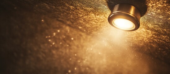 Recessed lighting fixture illuminates textured wall.