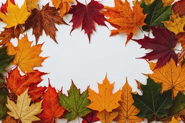 Enchanted Autumn Leaves Selection on a White Backdrop