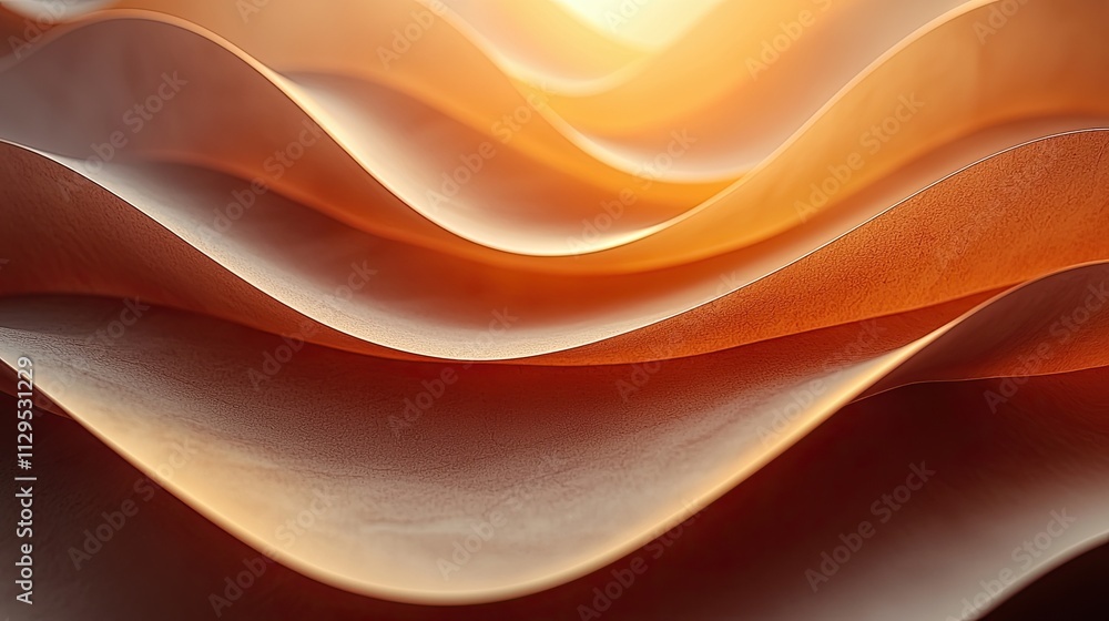 Poster elegant curves of layered paper create a warm, inviting atmosphere in soft light
