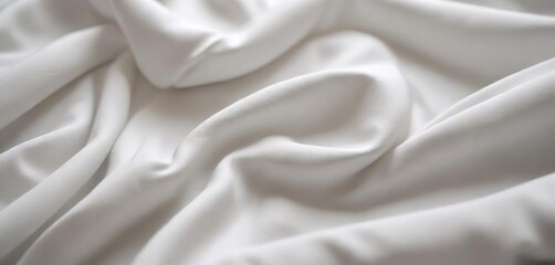 Fototapeta premium Soft and delicate white fabric close up texture, pattern, detail