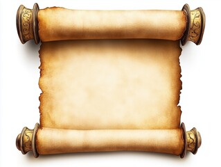 A scroll of paper with a white background