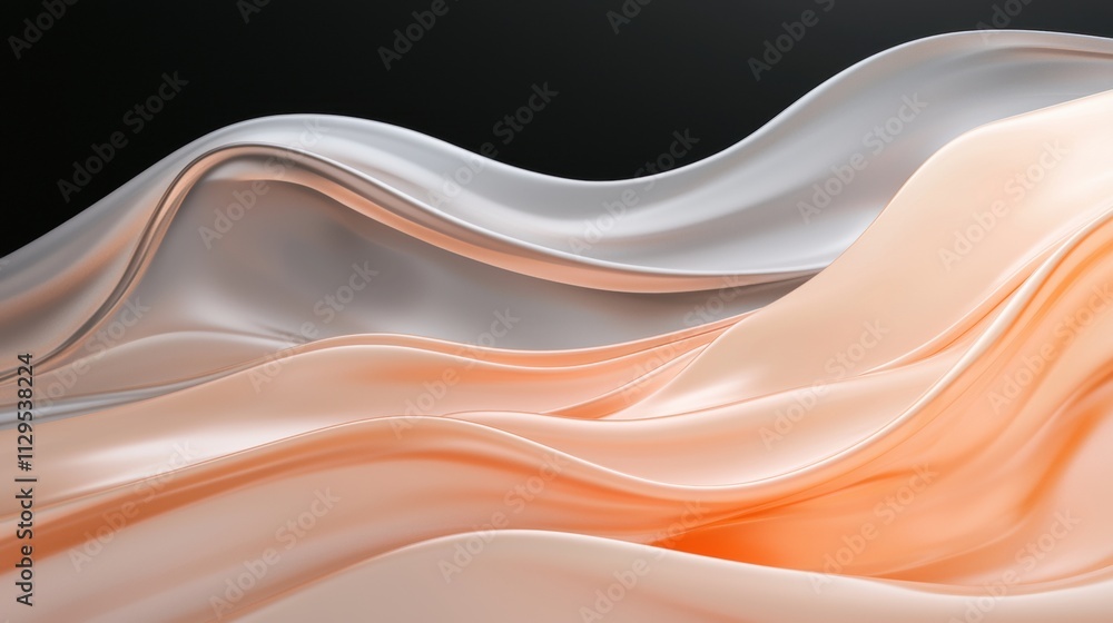 Poster abstract background with a wave-like pattern. the wave is made up of multiple layers of fabric in di