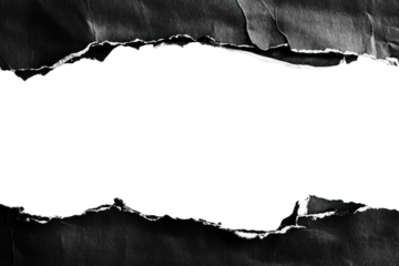 PNG Border frame ripped paper background black white.