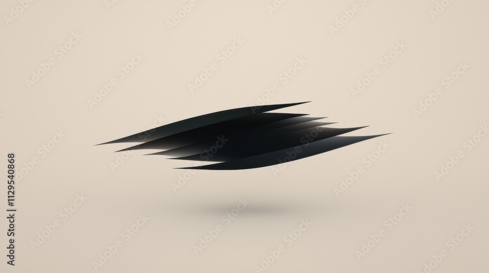 Poster simple, minimalist design with a light beige background. in the center of the image, there is a blac