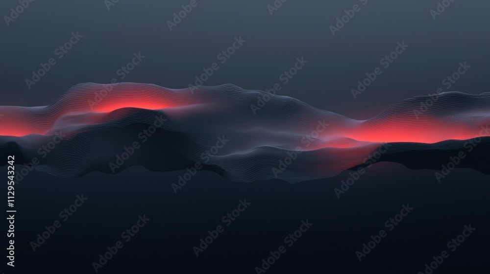 Poster abstract digital art piece with a dark blue background. in the center of the image, there are three 