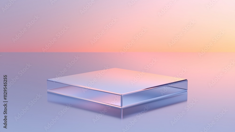 Aufkleber 3d rendering of a square-shaped object on a gradient background. the object appears to be made of a 