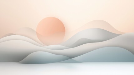 Abstract landscape with a gradient background. the background is a light peach color with a subtle gradient effect.