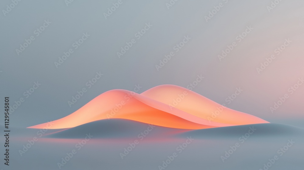 Aufkleber abstract digital art piece that appears to be a 3d rendering of a wave-like shape. the wave is made 