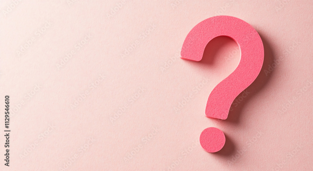 Aufkleber bright pink question mark on a soft pastel background inviting curiosity and contemplation