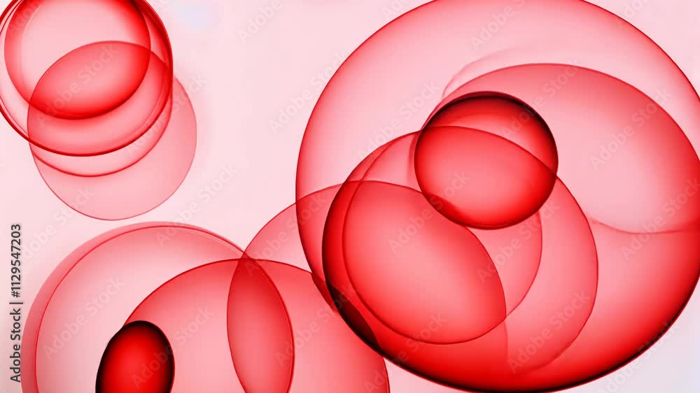 Aufkleber abstract red spherical shapes on a white background