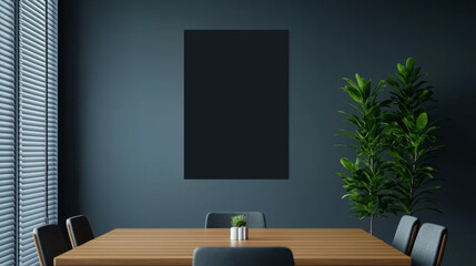 Modern conference room setup with minimalist design urban environment professional perspective