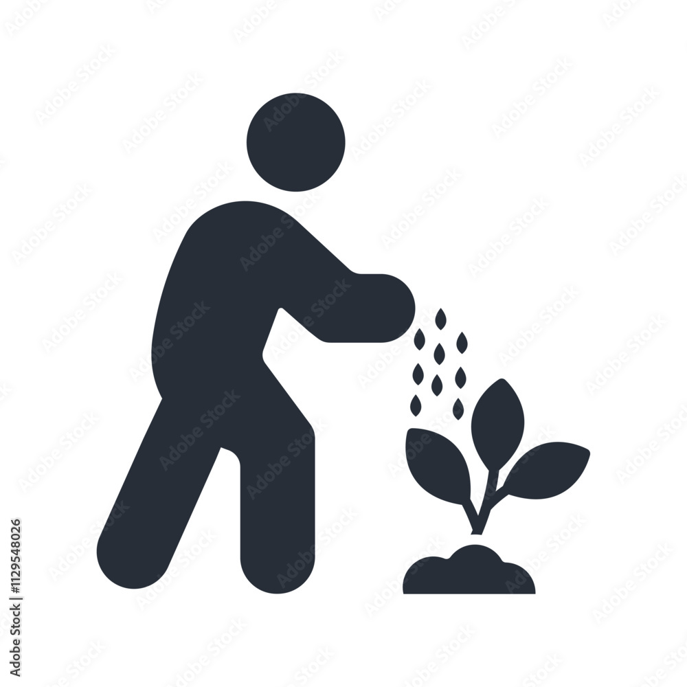 Poster seedling icon. vector.editable stroke.linear style sign for use web design,logo.symbol illustration.