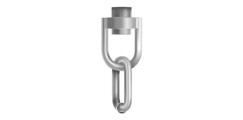 Realistic Silver Metal Clasp Vector Illustration.	