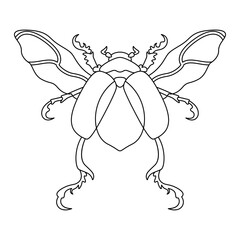 Vector Scarab Beetle Bug Insect Cartoon Illustration Isolated