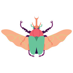 Vector Scarab Beetle Bug Insect Cartoon Illustration Isolated