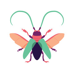 Vector Scarab Beetle Bug Insect Cartoon Illustration Isolated