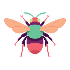 Vector Honey Bee Insect Cartoon Illustration Isolated