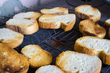 Golden Toast on Grill