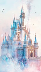 Obraz premium Dreamy Watercolor Castle