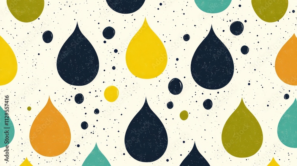 Poster seamless waterdrop pattern on abstract background