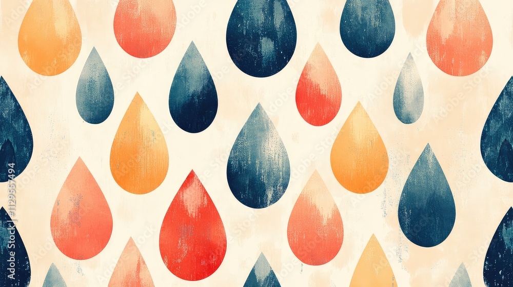 Poster seamless waterdrop pattern on abstract background