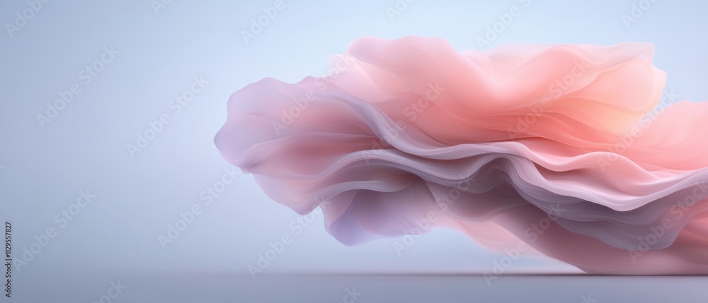Aufkleber abstract digital art piece that appears to be made up of multiple layers of pink and light pink fabr