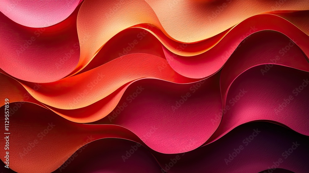 Poster colorful abstract waves create a dynamic texture in warm shades of red and orange during a vibrant d