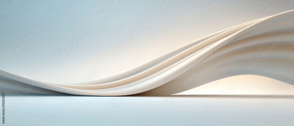 Poster abstract digital art piece that appears to be a 3d rendering of a wave or a wave-like structure.