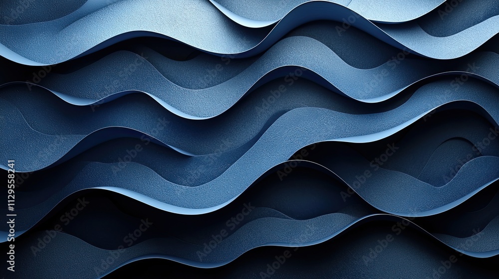 Aufkleber abstract blue wave patterns create a dynamic visual texture with smooth curves and depth