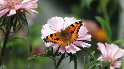 Obraz premium Painted Lady Butterfly on butterfly bush