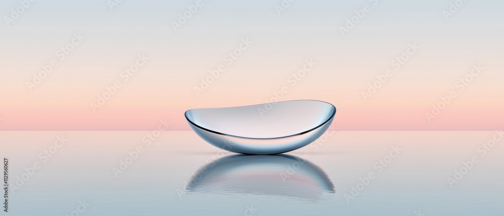 Aufkleber 3d rendering of a modern, minimalist object. it is a spherical shape with a smooth, curved surface. 