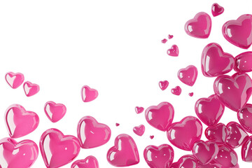 PNG  Pink hearts romantic love illustration