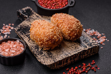 Delicious fresh cutlet or meatball Kiev style with filling