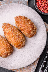 Delicious fresh cutlet or meatball Kiev style with filling