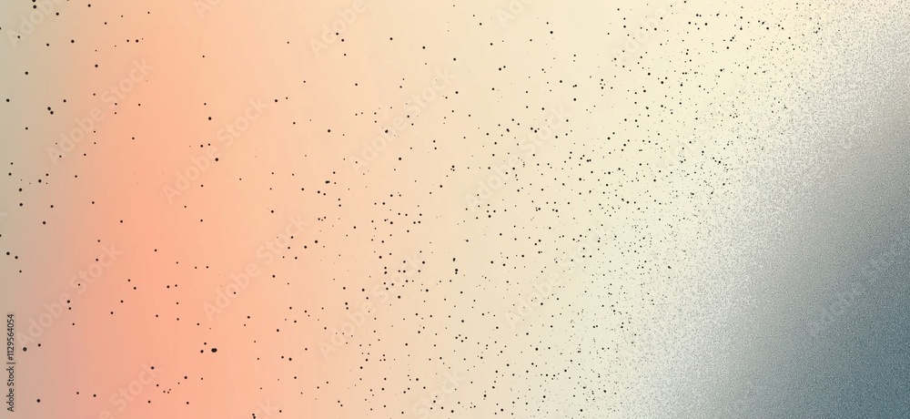 Poster gradient background with scattered dots, soft peach to gray transition, abstract design, copy space 