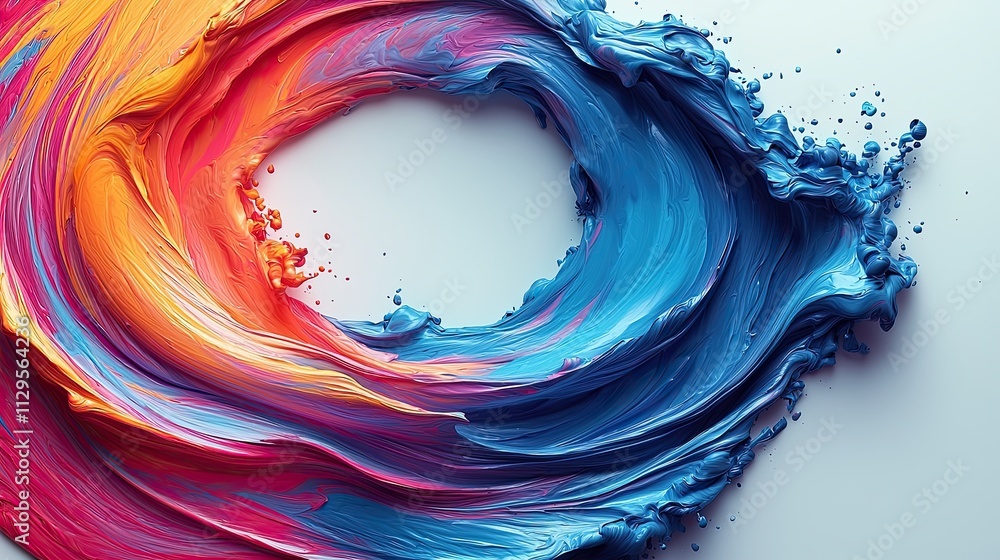 Aufkleber colorful swirl of vibrant paint showcasing artistic expression and creativity in a dynamic display o
