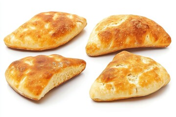 Bannock bread arranged alone on white backdrop