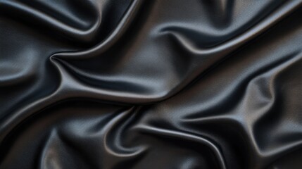 Fototapeta premium Sleek Black Leather Texture. Modern Fabric Structure Perfect for Business Backgrounds