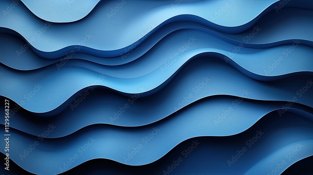 Aufkleber abstract blue wave patterns create a dynamic visual texture in a modern design setting