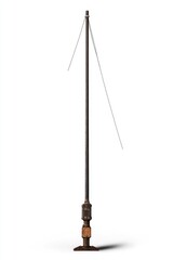 Vintage Television Antenna Isolated on White Background with Shadow and Clipping Path for Nostalgic Aesthetic