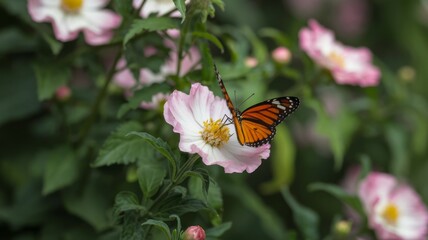 Painted Lady Butterfly on butterfly bush