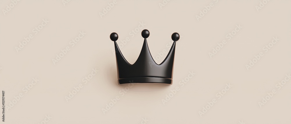 Poster simple illustration of a black crown on a light beige background. the crown is in the center of the 