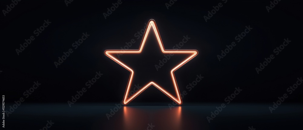 Aufkleber 3d rendering of a star-shaped neon sign. the star is made up of a series of curved lines that form t