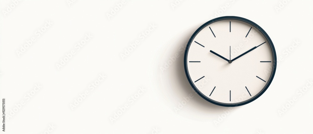 Aufkleber round wall clock with a white background. the clock face is round and has a black border around the 