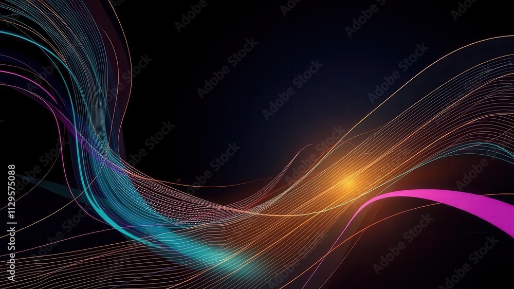 Poster elegant swirling lines and geometric shapes creating a dynamic abstract vector background, abstract,