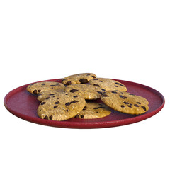 3D rendered Christmas cookies isolated on transparent background