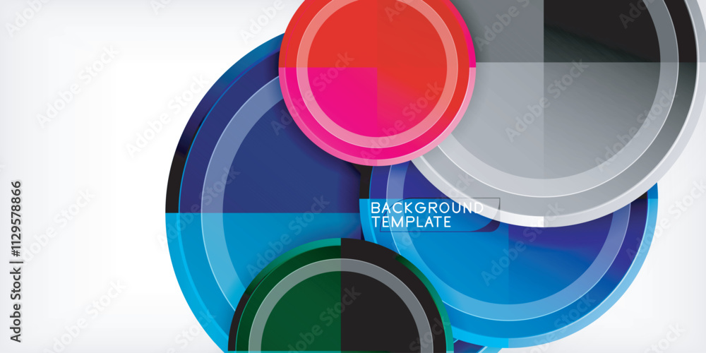 Poster Minimal geometric abstract background. Circle triangle design