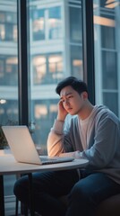 Frustrated individuals working on laptops in various settings, showcasing emotions of stress, confusion, and determination in modern and relatable home or office environments.