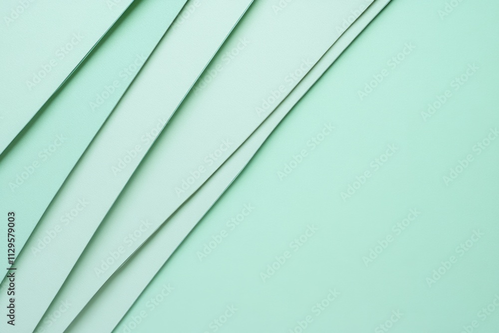 Poster minimalist mint green canvas. blank template with soft paper texture and horizontal copy space